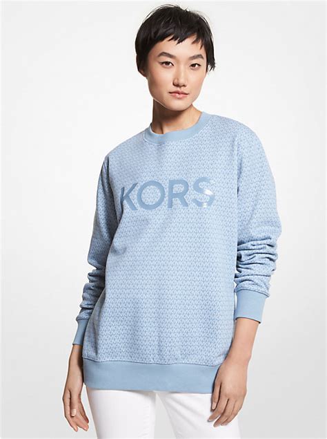 michael michael kors logo organic cotton blend sweatshirt|michael kors sweatshirt men's.